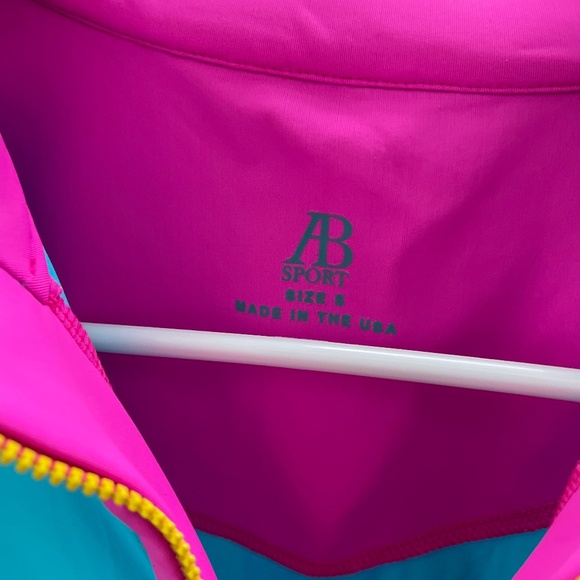 NEW AB Sport Golf Long Sleeve Sun Shirt w Mesh Sleeves UV 40 colorblock collar - Picture 4 of 10